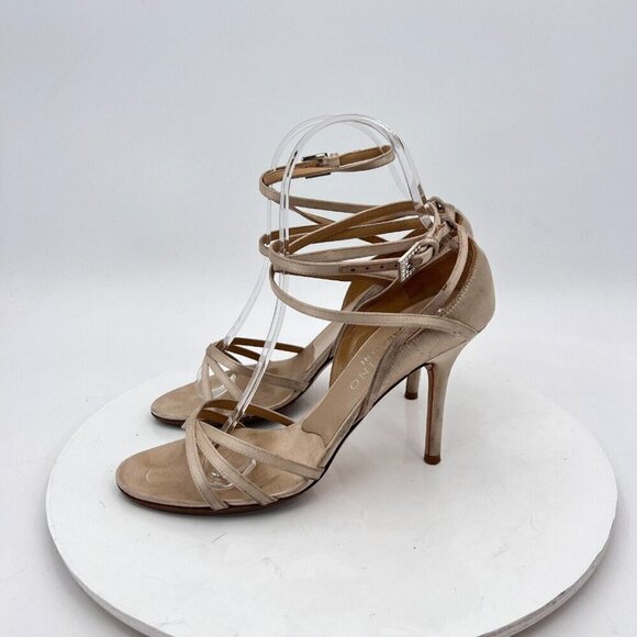 Valentino Garavani Women Size EU 36 US 6 Cream Leather Strappy Pump Heels - Picture 1 of 14